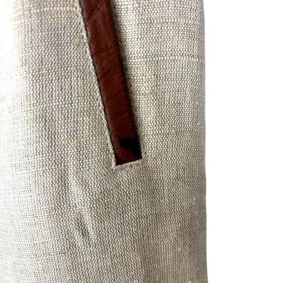 Vintage 90s Cream High Rise Linen Wide Leg Pants 10 Tall - Picture 10 of 11